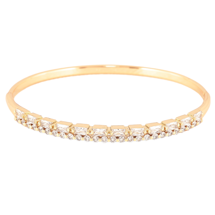 Браслет Xuping Позолота 18K Дорожки циркония ø 6см фото №2