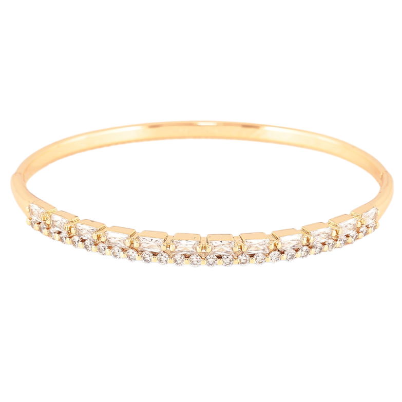 Браслет Xuping Позолота 18K  «Доріжки цирконію» ø 6см фото №1