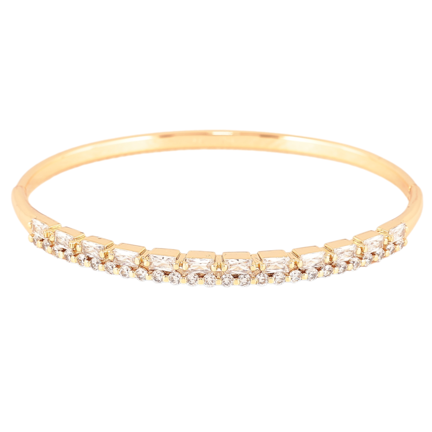 Браслет Xuping Позолота 18K  «Доріжки цирконію» ø 6см фото №1