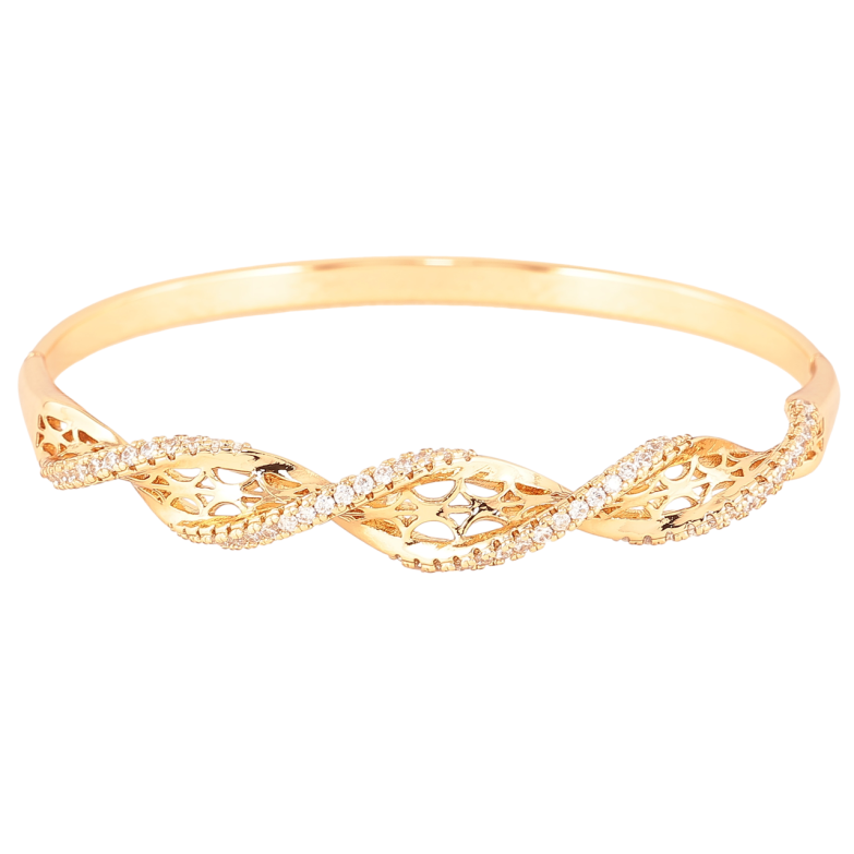 Браслет Xuping Позолота 18K Резной узор с цирконием ø 6см фото №1