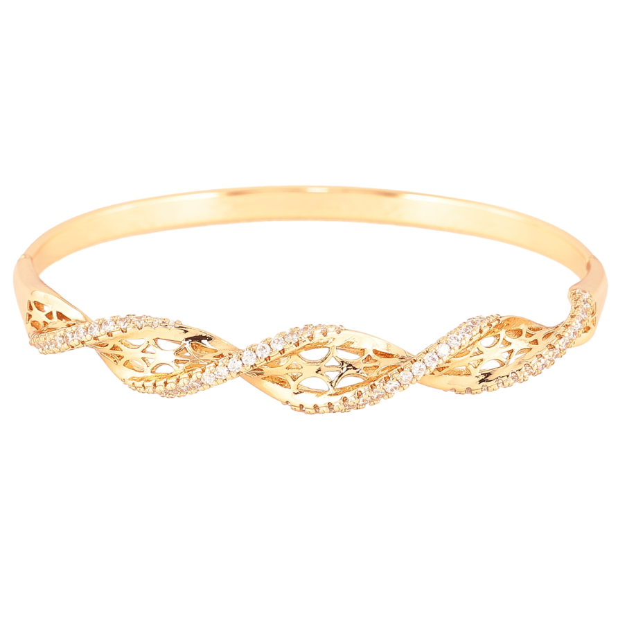 Браслет Xuping Позолота 18K  «Різьблений візерунок з цирконієм» ø 6см фото №1