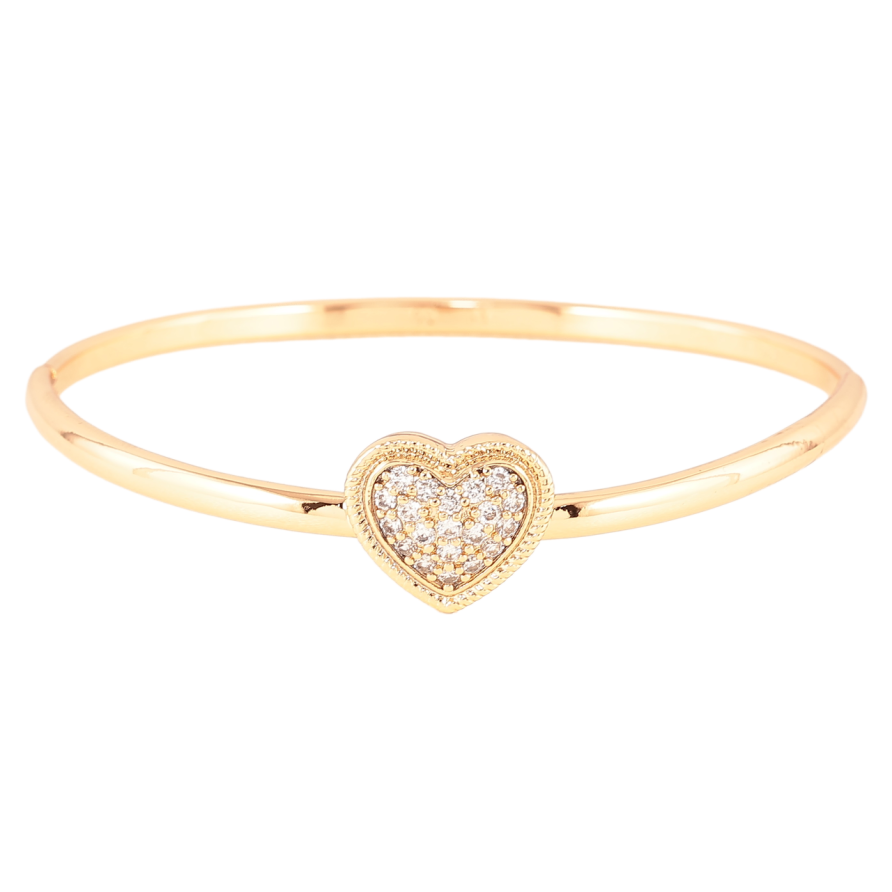 Браслет Xuping Позолота 18K Сердечко с цирконием ø 6см фото №1