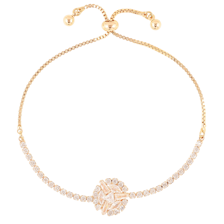 Браслет Xuping Позолота 18K Дорожка циркония с круглой вставкой на бегунке 10-20см х 1мм фото №14