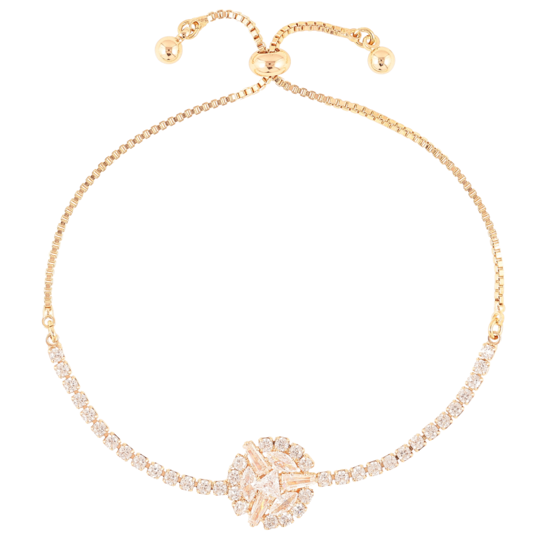 Браслет Xuping Позолота 18K Дорожка циркония с круглой вставкой на бегунке 10-20см х 1мм фото №1