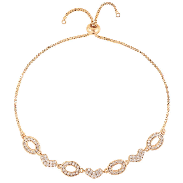 Браслет Xuping Позолота 18K Цепочка с вставкой из сердечек и овалов на бегунке 12-24см х 1мм фото №15 Браслет Xuping Позолота 18K Цепочка с вставкой из сердечек и овалов на бегунке 12-24см х 1мм фото №15