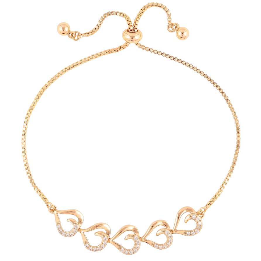 Браслет Xuping Позолота 18K Сердечки с цирконием на бегунке 10-24см х 1мм фото №1 Браслет Xuping Позолота 18K Сердечки с цирконием на бегунке 10-24см х 1мм фото №1