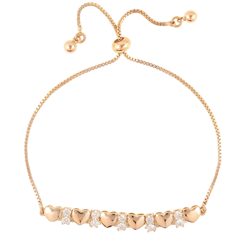 Браслет Xuping Позолота 18K Сердечки с цирконием на бегунке 12-22см х 1мм фото №1 Браслет Xuping Позолота 18K Сердечки с цирконием на бегунке 12-22см х 1мм фото №1