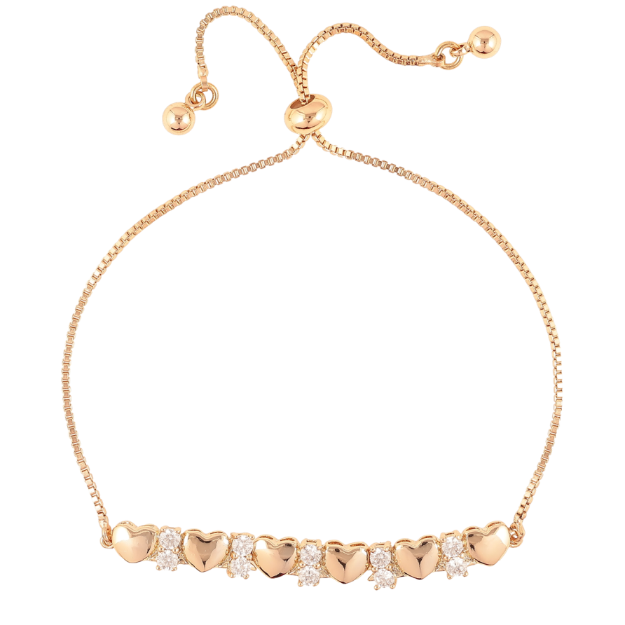 Браслет Xuping Позолота 18K Сердечки с цирконием на бегунке 12-22см х 1мм фото №1 Браслет Xuping Позолота 18K Сердечки с цирконием на бегунке 12-22см х 1мм фото №1