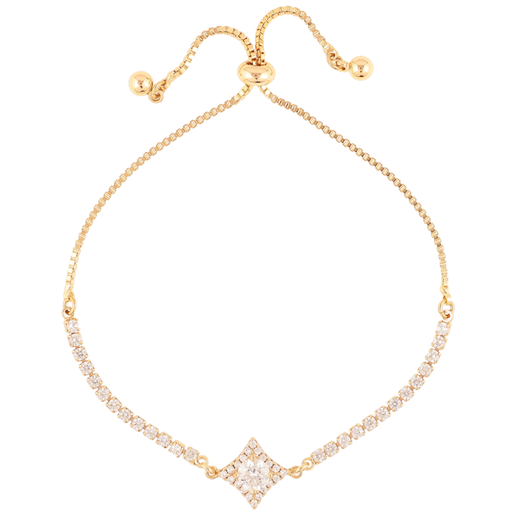 Браслет Xuping Позолота 18K Дорожка циркония с ромбовой вставкой на бегунке 10-22см х 1мм фото №11