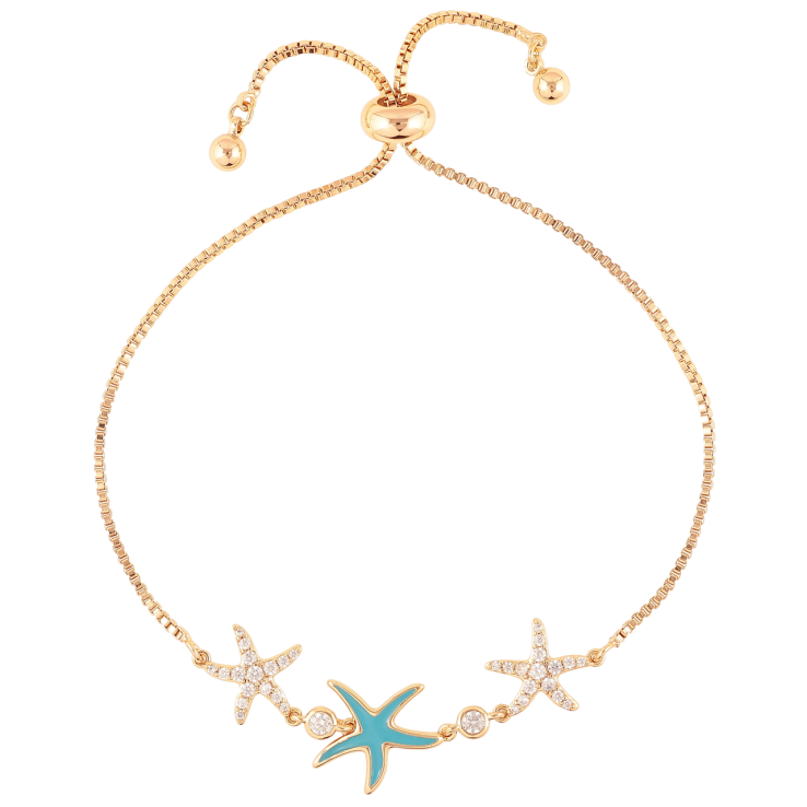 Браслет Xuping Позолота 18K «Морські зірки з цирконієм і блакитною емаллю» на бігунку 10-23см х 1мм фото №18 Браслет Xuping Позолота 18K «Морські зірки з цирконієм і блакитною емаллю» на бігунку 10-23см х 1мм фото №18