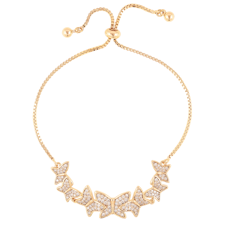 Браслет Xuping Позолота 18K «Метелики з інкрустацією цирконієм» на бігунку 12-22см х 1мм фото №1 Браслет Xuping Позолота 18K «Метелики з інкрустацією цирконієм» на бігунку 12-22см х 1мм фото №1