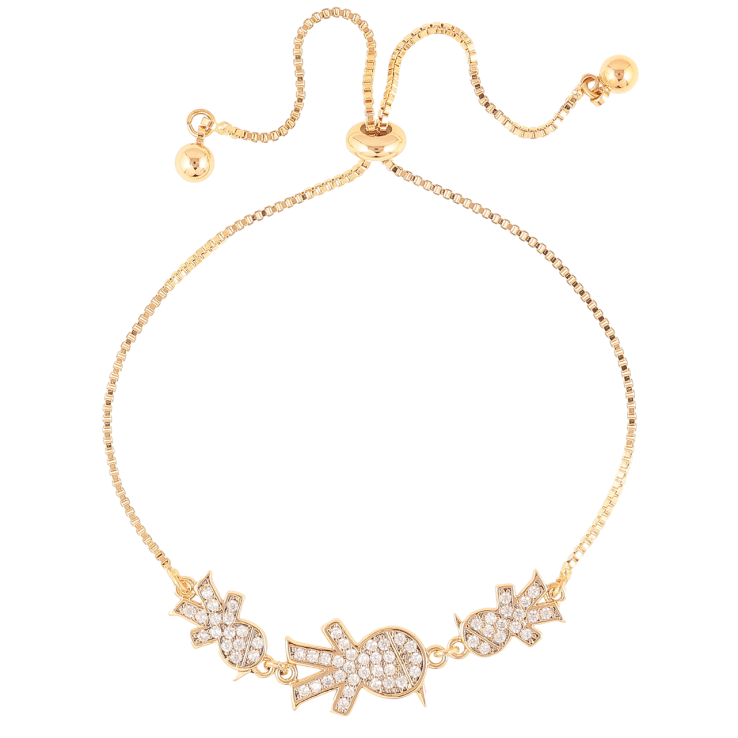 Браслет Xuping Позолота 18K Человечки с инкрустацией цирконием на бегунке 10-23см х 1мм фото №8