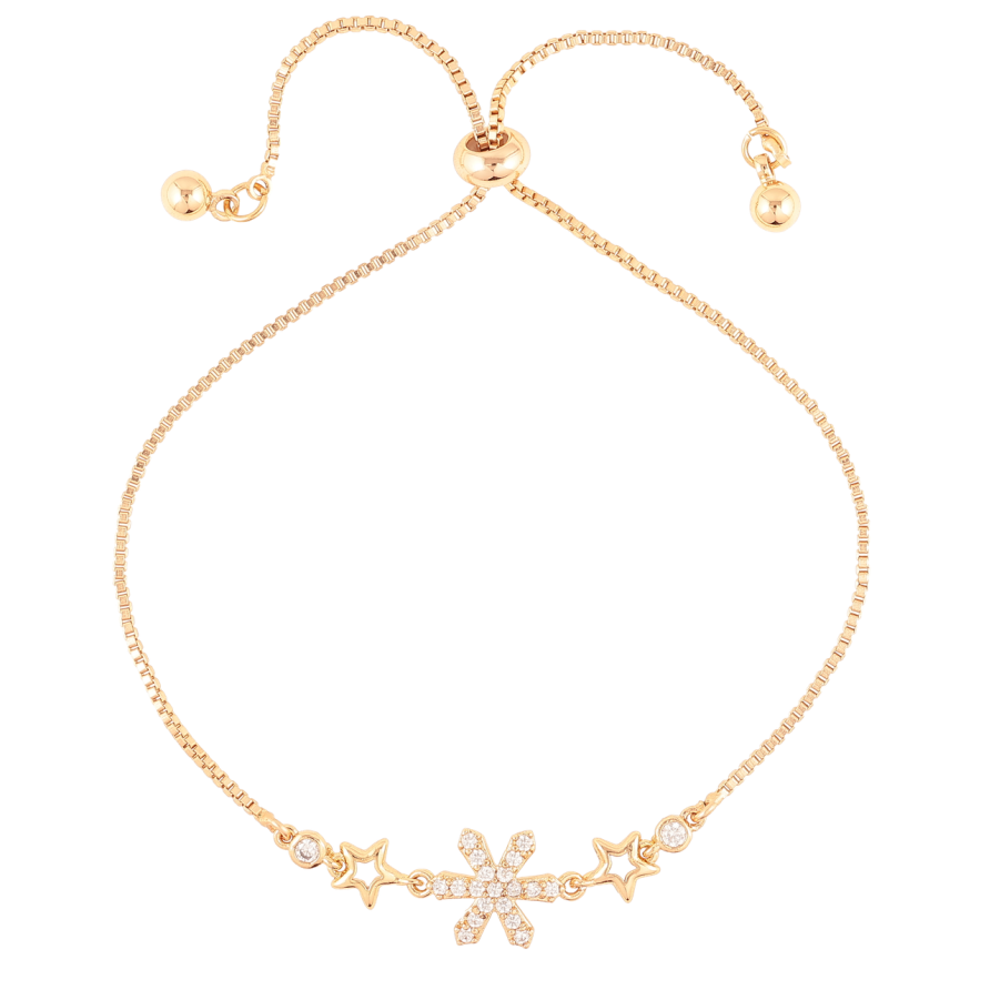 Браслет Xuping Позолота 18K «Зірки з цирконієм» на бігунку 10-23см х 1мм фото №1