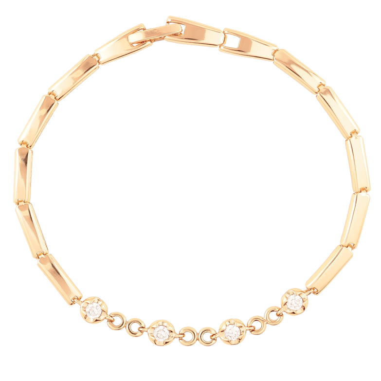 Браслет Xuping Позолота 18K Декоративная вставка с цирконием размер 19.5см х 3мм фото №3