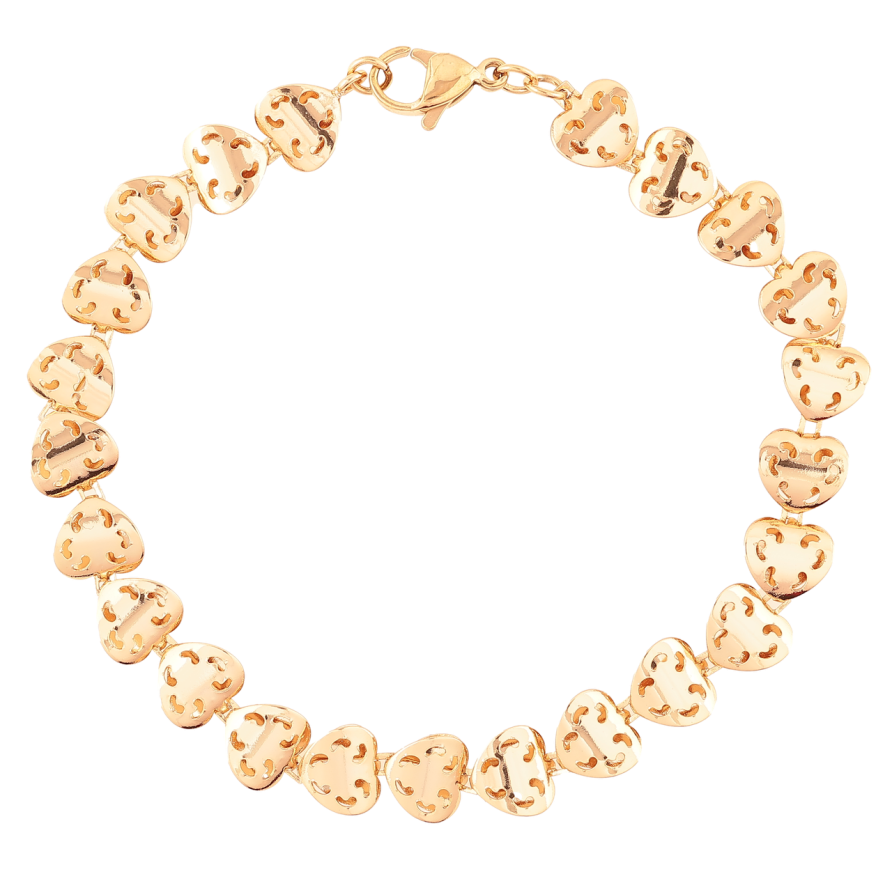 Браслет Xuping Позолота 18K «Сердечка з різьбленим візерунком» розмір 20см х 8мм фото №1 Браслет Xuping Позолота 18K «Сердечка з різьбленим візерунком» розмір 20см х 8мм фото №1