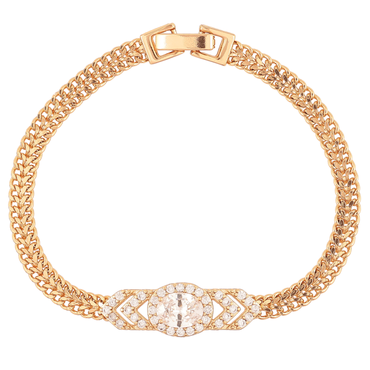 Браслет Xuping Позолота 18K Цепочка с вставкой из циркония и фианита размер 17.5см х 5мм фото №12 Браслет Xuping Позолота 18K Цепочка с вставкой из циркония и фианита размер 17.5см х 5мм фото №12