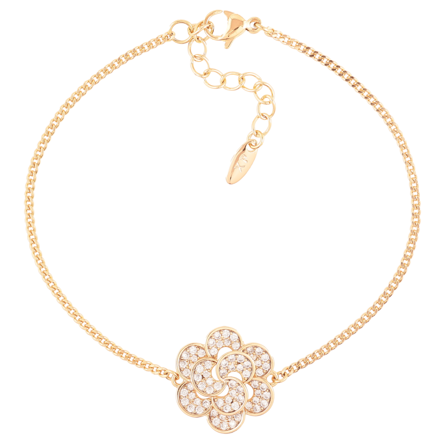 Браслет Xuping Позолота 18K «Панцирний ланцюжок зі вставкою квітка» розмір з доп. ланцюжком 17.5-21см х 1.5мм фото №1 Браслет Xuping Позолота 18K «Панцирний ланцюжок зі вставкою квітка» розмір з доп. ланцюжком 17.5-21см х 1.5мм фото №1