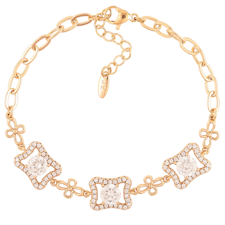 Браслет Xuping Позолота 18K Узор с инкрустацией цирконием размер с доп. цепочкой 17.5-21см х 4мм фото №20