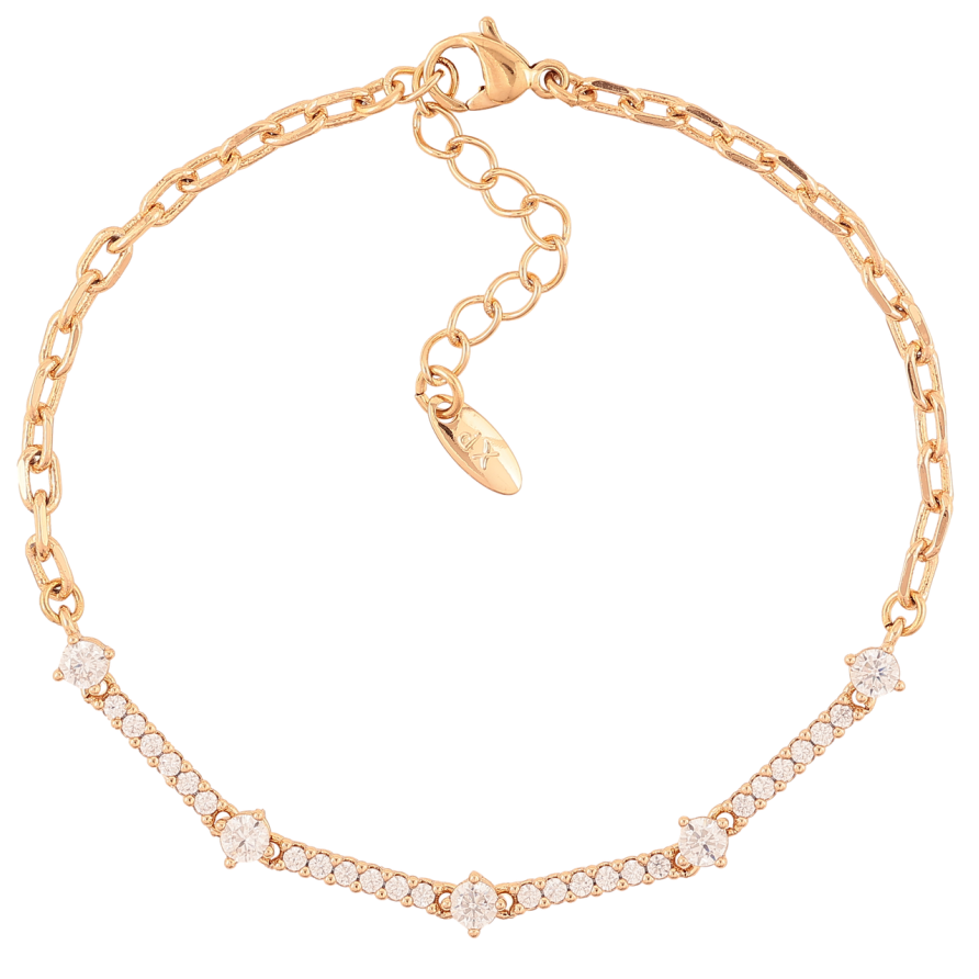 Браслет Xuping Позолота 18K Цепочка с дорожками циркония размер с доп. цепочкой 17-20см х 2.5мм фото №1 Браслет Xuping Позолота 18K Цепочка с дорожками циркония размер с доп. цепочкой 17-20см х 2.5мм фото №1