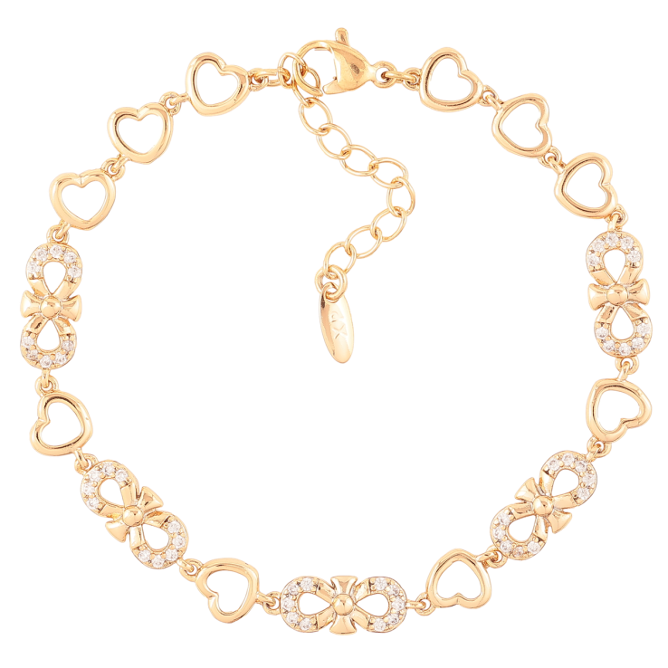 Браслет Xuping Позолота 18K «Романтичний візерунок з цирконієм» розмір з доп. ланцюжком 17-20см х 6мм фото №12 Браслет Xuping Позолота 18K «Романтичний візерунок з цирконієм» розмір з доп. ланцюжком 17-20см х 6мм фото №12