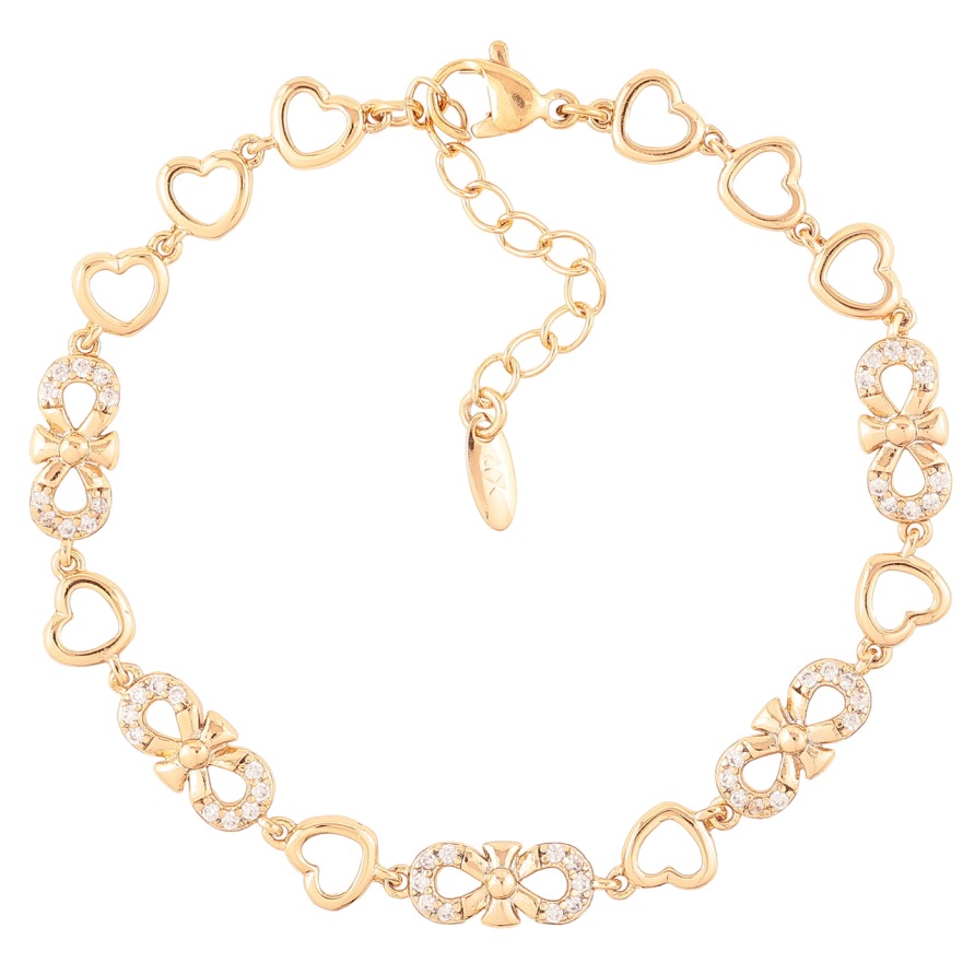 Браслет Xuping Позолота 18K «Романтичний візерунок з цирконієм» розмір з доп. ланцюжком 17-20см х 6мм фото №1 Браслет Xuping Позолота 18K «Романтичний візерунок з цирконієм» розмір з доп. ланцюжком 17-20см х 6мм фото №1