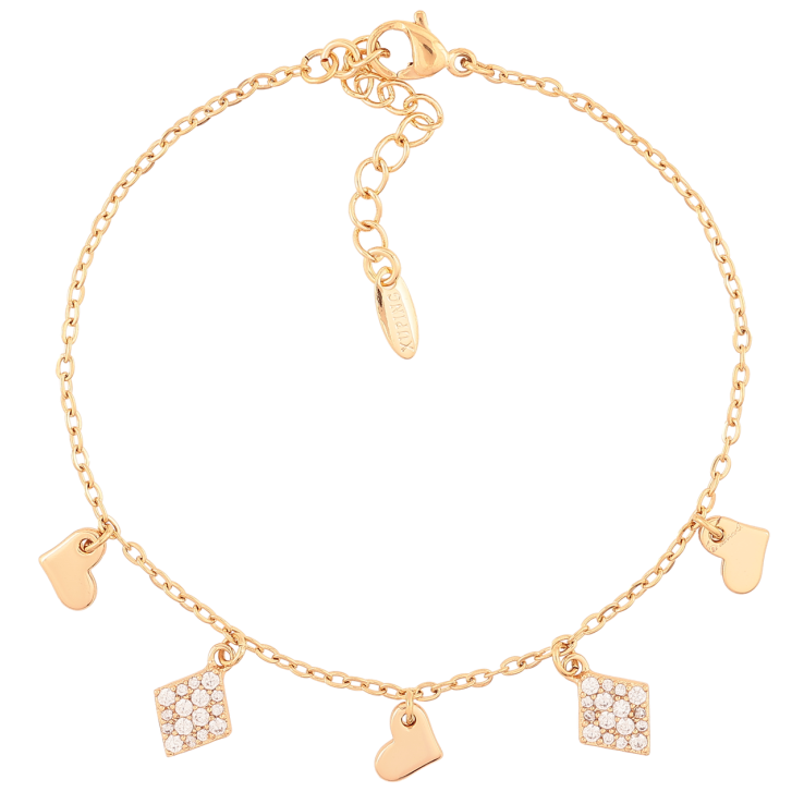 Браслет Xuping Позолота 18K Якорное плетение с подвесками размер с доп. цепочкой 17-20см х 1.5мм фото №5 Браслет Xuping Позолота 18K Якорное плетение с подвесками размер с доп. цепочкой 17-20см х 1.5мм фото №5