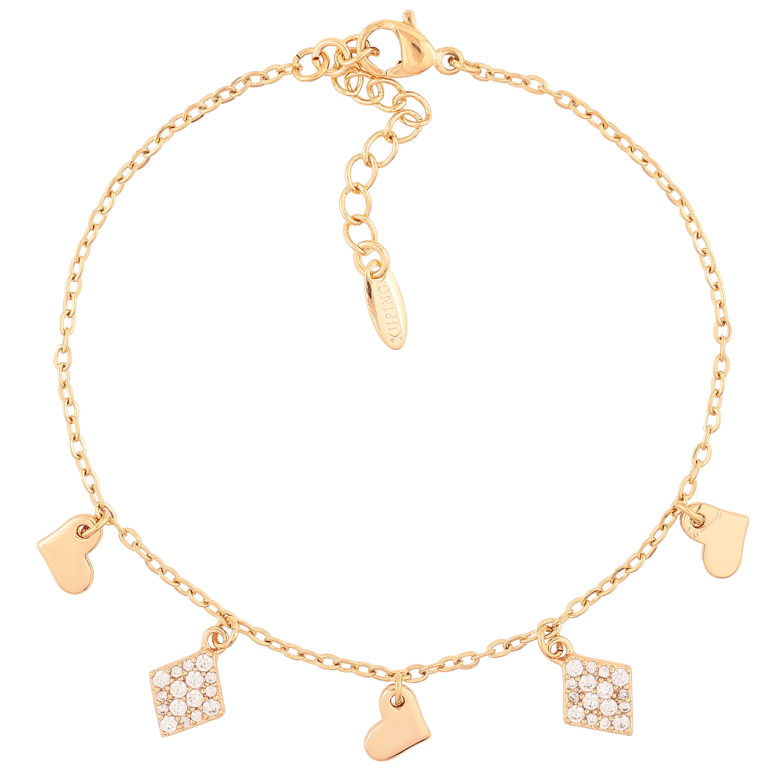 Браслет Xuping Позолота 18K Якорное плетение с подвесками размер с доп. цепочкой 17-20см х 1.5мм фото №1 Браслет Xuping Позолота 18K Якорное плетение с подвесками размер с доп. цепочкой 17-20см х 1.5мм фото №1