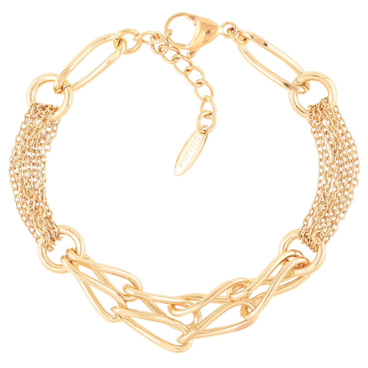 Браслет Xuping Позолота 18K Комбинированные цепочки размер с доп. цепочкой 19-22см х 6-10мм фото №20