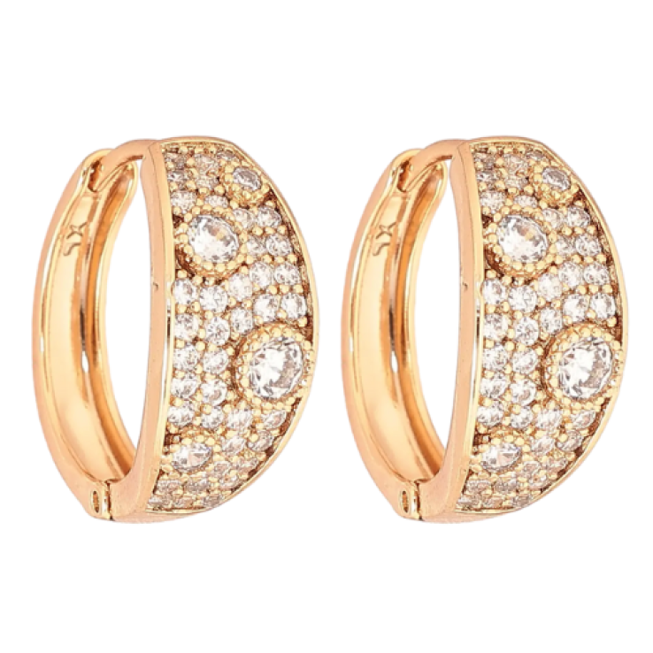 Серьги Xuping Позолота 18K колечки Инкрустация кристаллами фото №17 Серьги Xuping Позолота 18K колечки Инкрустация кристаллами фото №17