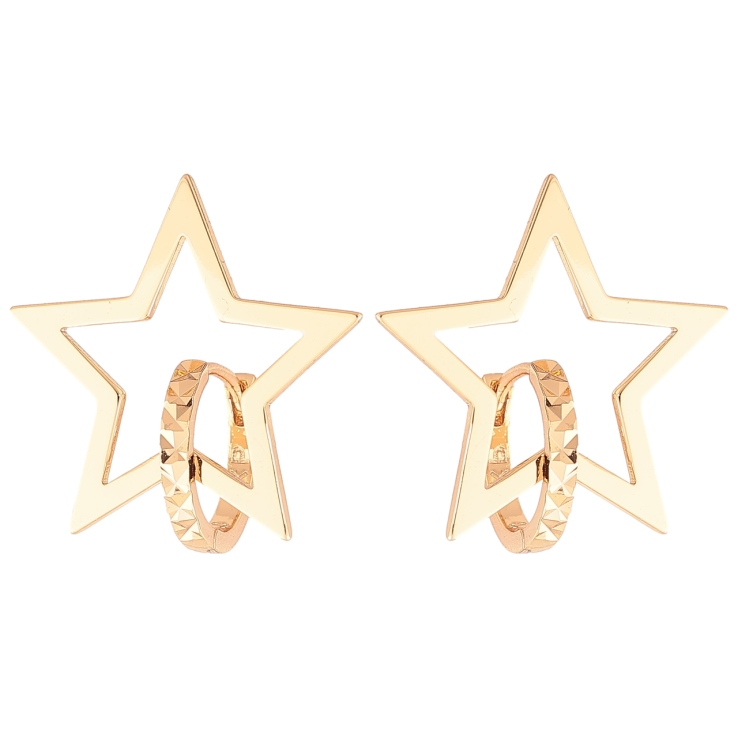 Серьги Xuping Позолота 18K колечки Звезды фото №18 Серьги Xuping Позолота 18K колечки Звезды фото №18