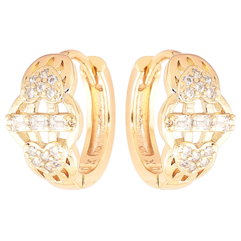 Серьги Xuping Позолота 18K колечки Романтический узор с цирконием фото №1