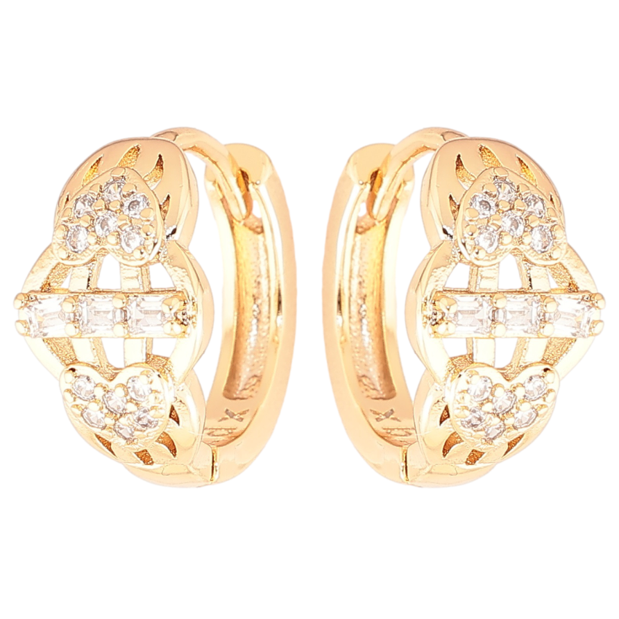 Серьги Xuping Позолота 18K колечки Романтический узор с цирконием фото №1