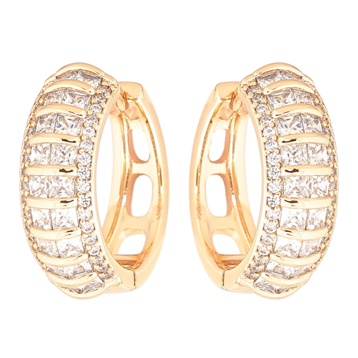 Серьги Xuping Позолота 18K колечки Инкрустация цирконием фото №15 Серьги Xuping Позолота 18K колечки Инкрустация цирконием фото №15