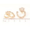 Серьги Xuping Позолота 18K колечки Дуги с цветочками, инкрустация цирконием фото №2
