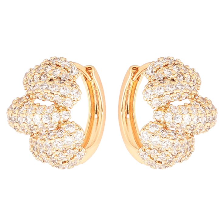 Серьги Xuping Позолота 18K колечки Инкрустация цирконием фото №14 Серьги Xuping Позолота 18K колечки Инкрустация цирконием фото №14