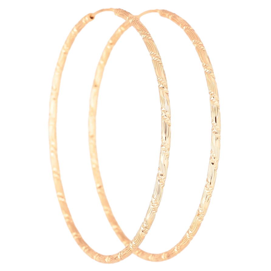 Серьги Xuping Позолота 18K кольца (конго) Декоративный узор насечками ø 6.2см фото №1 Серьги Xuping Позолота 18K кольца (конго) Декоративный узор насечками ø 6.2см фото №1