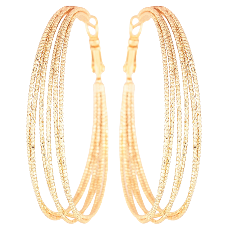 Серьги Xuping Позолота 18K кольца (конго) Кольца из шести колец с узором ø 5см фото №16 Серьги Xuping Позолота 18K кольца (конго) Кольца из шести колец с узором ø 5см фото №16