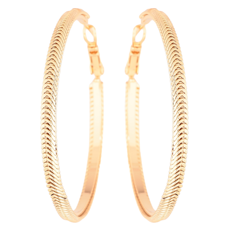 Серьги Xuping Позолота 18K кольца (конго) Декоративный узор ø 5см фото №1 Серьги Xuping Позолота 18K кольца (конго) Декоративный узор ø 5см фото №1