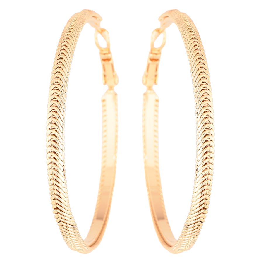 Серьги Xuping Позолота 18K кольца (конго) Декоративный узор ø 5см фото №1 Серьги Xuping Позолота 18K кольца (конго) Декоративный узор ø 5см фото №1