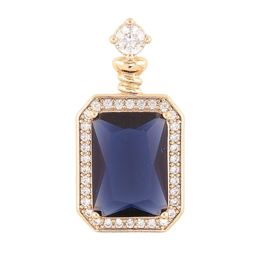Кулон Xuping Позолота 18K «Синій фіаніт в обрамленні цирконію» для ланцюжка до 3мм фото №1