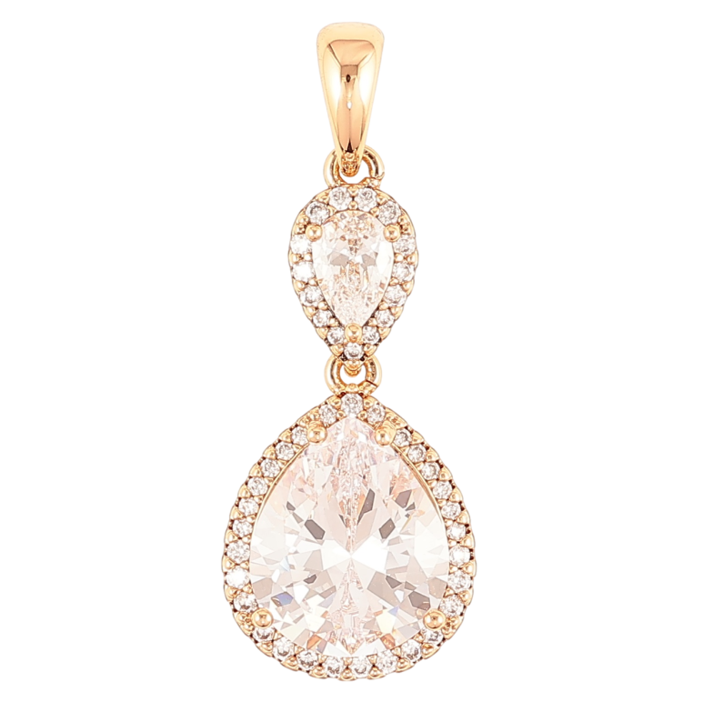 Кулон Xuping Позолота 18K Каплевидные фианиты в обрамлении циркония для цепочки до 4мм фото №1