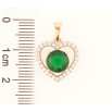 Кулон Xuping Позолота 18K Сердечко с зеленым фианитом и цирконием для цепочки до 5мм фото №2