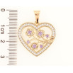 Кулон Xuping Позолота 18K «Сердечко з квітковим візерунком і біло-бузковим цирконієм» для ланцюжка до 7мм фото №2 Кулон Xuping Позолота 18K «Сердечко з квітковим візерунком і біло-бузковим цирконієм» для ланцюжка до 7мм фото №2