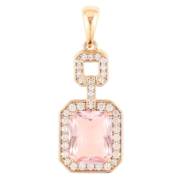 Кулон Xuping Позолота 18K «Фігурна підвіска з рожевим фіанітом і цирконієм» для ланцюжка до 6мм фото №9 Кулон Xuping Позолота 18K «Фігурна підвіска з рожевим фіанітом і цирконієм» для ланцюжка до 6мм фото №9
