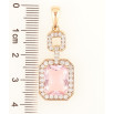 Кулон Xuping Позолота 18K «Фігурна підвіска з рожевим фіанітом і цирконієм» для ланцюжка до 6мм фото №2