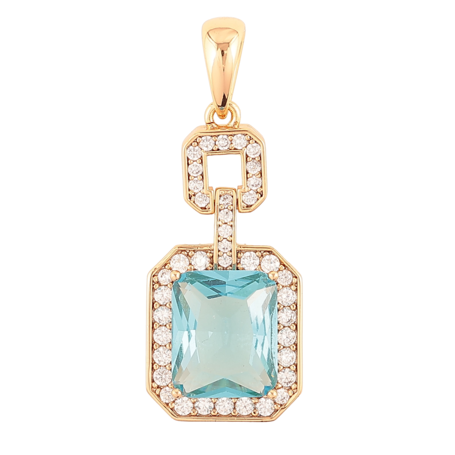 Кулон Xuping Позолота 18K Фигурная подвеска с голубым фианитом и цирконием для цепочки до 6мм фото №1