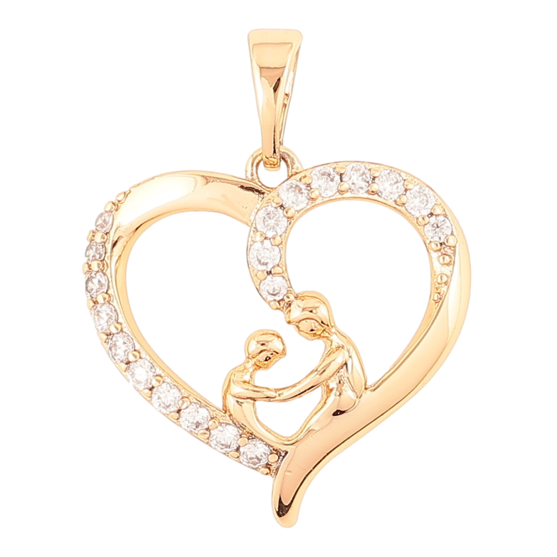 Кулон Xuping Позолота 18K «Сердечка з кольоровим цирконієм і написом Мама» для ланцюжка до 5мм фото №1 Кулон Xuping Позолота 18K «Сердечка з кольоровим цирконієм і написом Мама» для ланцюжка до 5мм фото №1