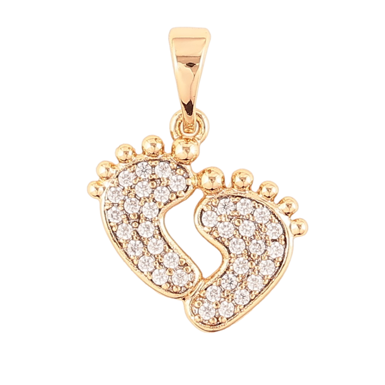 Кулон Xuping Позолота 18K «Дитячі сліди з цирконієм» для ланцюжка до 5мм фото №1