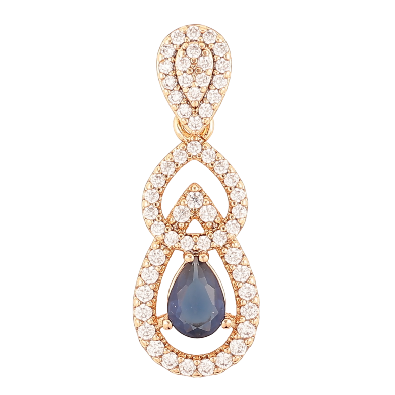 Кулон Xuping Позолота 18K «Витончена підвіска з цирконієм і синім фіанітом» для ланцюжка до 4мм фото №2 Кулон Xuping Позолота 18K «Витончена підвіска з цирконієм і синім фіанітом» для ланцюжка до 4мм фото №2