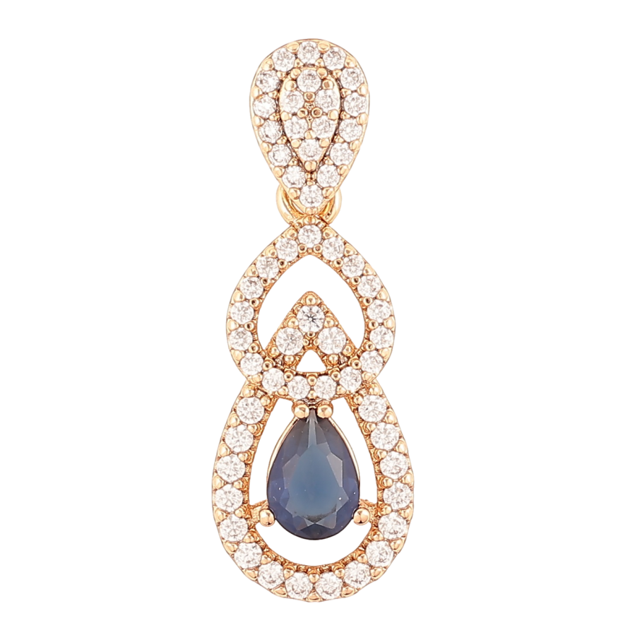 Кулон Xuping Позолота 18K «Витончена підвіска з цирконієм і синім фіанітом» для ланцюжка до 4мм фото №1 Кулон Xuping Позолота 18K «Витончена підвіска з цирконієм і синім фіанітом» для ланцюжка до 4мм фото №1
